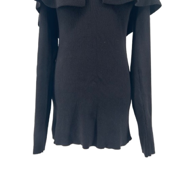 NWT White House Black Market Long Sleeve Bow Back Pullover Sweater Black Medium - Picture 5 of 15